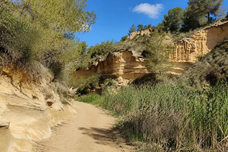 Dry riverbed trail near Río Seco and Pinar de Campoverde
